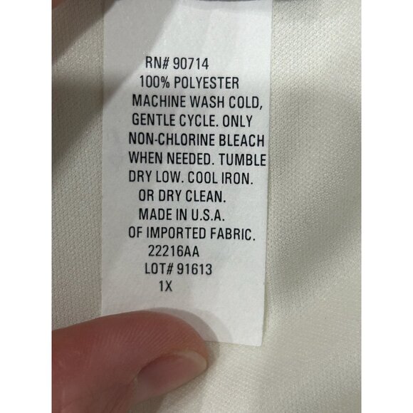 MSK Elegant White Drape Neck Blouse With Flower Detail Women Size 1X - Picture 7 of 9